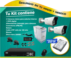 Kit 2 Cámaras Bullet 700 tvl