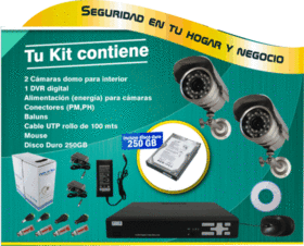 Kit 2 Cámaras Bullet 24 leds 700TVL