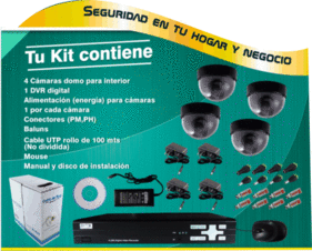 Kit paquete CCTV grabador digital 4 Cámaras 600 TVL